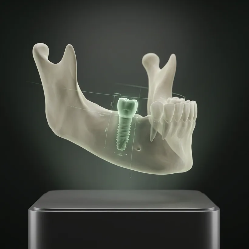 Planification implantaire 3D sur modèle de mâchoire